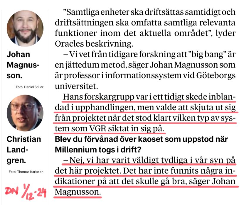 Nej, man lyssnade inte på forskarna heller, när Millennium valdes. Vi kan inte ha så här klåfingriga politiker och tjänstemän i regionerna. Varför inte ett öppet remissförfarande i regioner i frågor som dessa, så att alla får höra kritiken från experterna? Liknande utredningarna