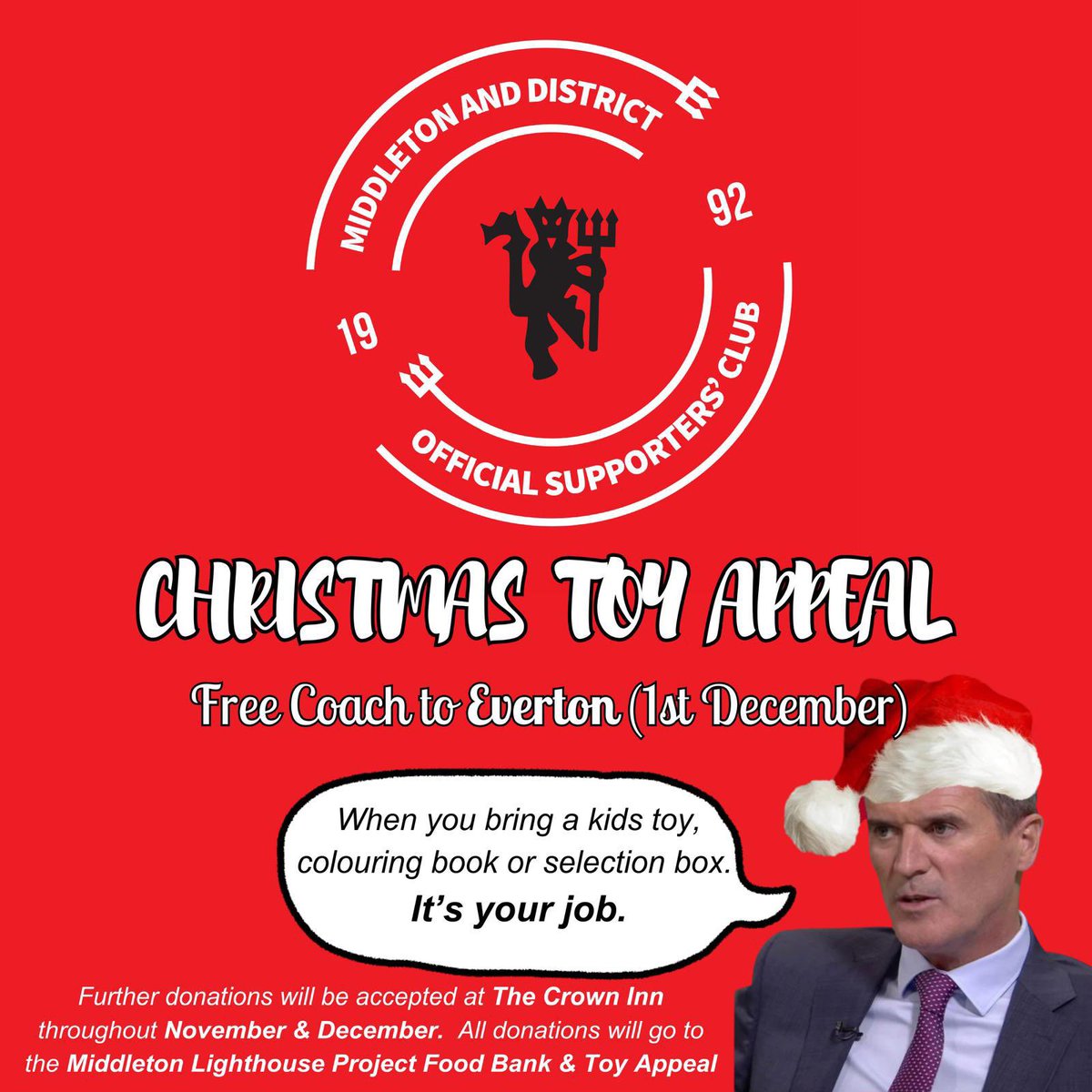 Crown Inn Middleton (@crownmiddleton) on Twitter photo Our Christmas Toy Appeal🎅🏼
We’ll be taking donations of new toys, books and selection boxes to donate to Middleton Lighthouse Project & Food Bank.
You get on today’s coach for free if you bring something, but donations are welcome for the next 3 weeks regardless.
<a href="/DanMoore90/">danny moore</a> Our Christmas Toy Appeal🎅🏼
We’ll be taking donations of new toys, books and selection boxes to donate to Middleton Lighthouse Project & Food Bank.
You get on today’s coach for free if you bring something, but donations are welcome for the next 3 weeks regardless.
<a href="/DanMoore90/">danny moore</a>