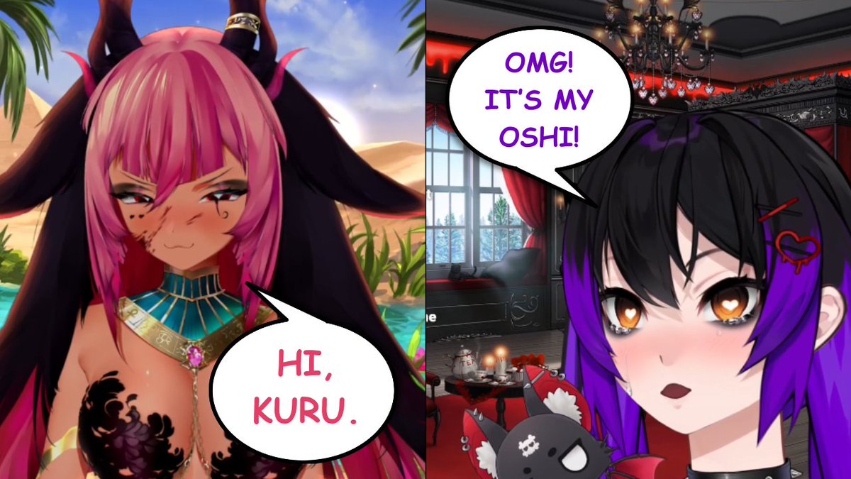 Karmakat_Vtuber's tweet photo. @Trickywii drops in on her biggest fan, @Kurumivtuber 

New clip out now!
https://t.co/Nlfx3bmKk4

#vtuber #vtubers #envtuber #twitch #clips #oshi #vtuberclips #trickywi #kurumii https://t.co/FrZxz18xB9