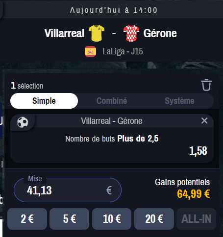 StephPronos24's tweet photo. 📈  MONTANTE 10€ -> 100€ !     

   📷 PALIER 5 : +2.5 buts dans le match Villareal vs Gérone  1.58  MISE : 41,13€ -> 64,99 €    

   📷 #parisportifgratuit #winamax #unibet #parisportifs #betclic #liga #villareal #gerone

📷 LIKES SI TU VEUX ENCAISSER https://t.co/eA9ZfUQyOB