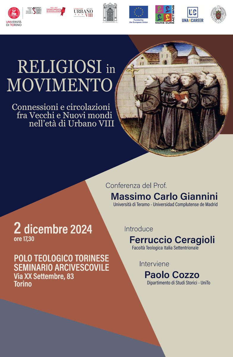 Proseguono le iniziative del Comitato per le celebrazioni di papa Urbano VIII, 1623-2023: settimana prossima due incontri torinesi che raccomandiamo a chi fosse in zona!
