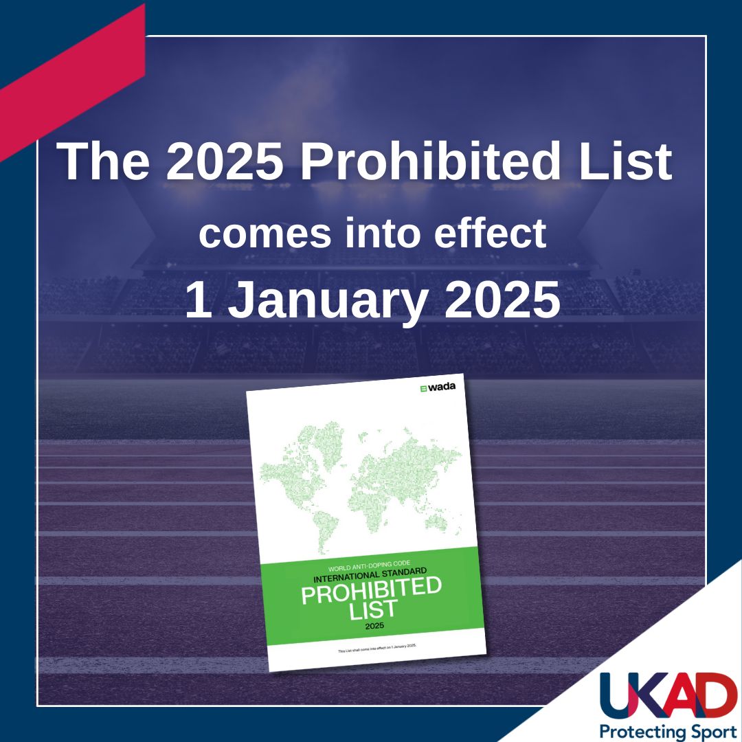 Get ready for 1 Jan 2025 when WADA’s 2025 Prohibited List comes into effect. The Prohibited List outlines what substances and methods are prohibited in sport.

Visit @UKAntiDoping to read their summary of changes and remember to check your medications on Global DRO from 1 Jan.