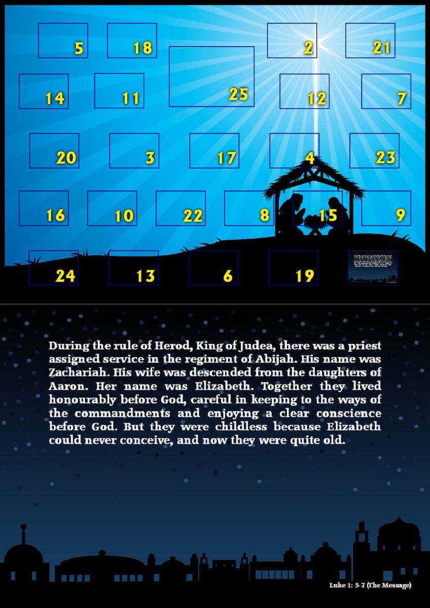 It's the first day of our Advent calendar, from now until Christmas Day let's follow the story of Christmas as told by Luke. #boysbrigade #LearnGrowDiscover