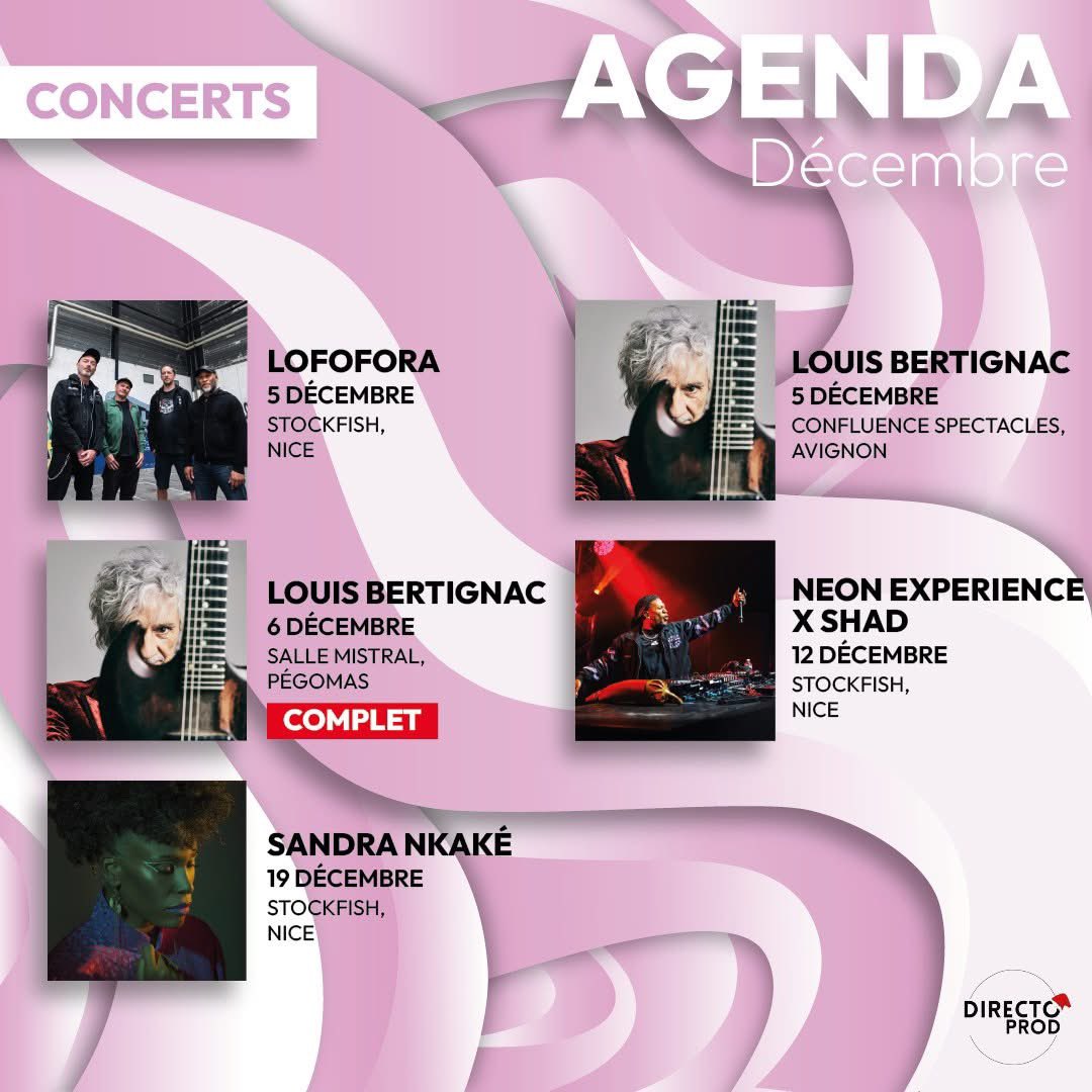DirectoTwitt's tweet photo. AGENDA DIRECTO 📅

Sortez vos agendas et prenez note, car le mois de Décembre s'annonce chargé🔥
🎫 Billetterie sur https://t.co/liiDJsNZBI https://t.co/8lx0WZ0Jxf