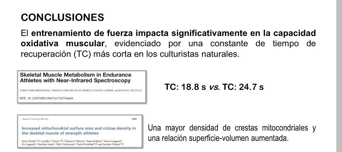 Gran experiencia en el III Congreso <a href="/RedFuerza/">REF Red de Entrenamiento de Fuerza</a> presentando cómo el #EntrenamientoDeFuerza mejora la capacidad oxidativa del músculo esquelético, rompiendo mitos entre fuerza y resistencia💪🧬
¡Gracias a todos x las interesantes discusiones!
#FisiologíaMuscular #SaludMetabólica
