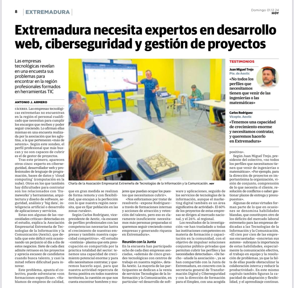 Extremadura necesita expertos en #ciberseguridad, #desarrolloWeb y #GestiónDeProyectos

#EmpleoExtremadura: Las empresas tecnológicas extremeñas revelan en una encuesta sus problemas para encontrar profesionales formados en #herramientasTIC vía <a href="/AEXTIC_es/">AEXTIC</a>

hoy.es/extremadura/ex…