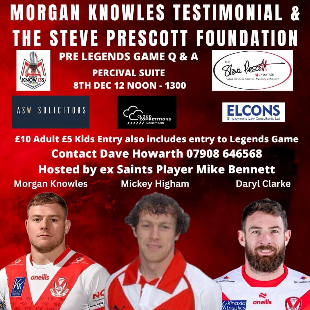 StevePrescott1's tweet image. This time next Sunday 🎅🙌🏻🎅

@MorgsKnowles, Daryl Clark, Micky Higham Q&amp;amp;A hosted by Mike Bennett

£10 Adult £5 Kids - Includes Entry into Legends Game book via @DaveHowarth1 

12 noon till 13.00

Legends Game 1400 (Pay on Gate)

£5 Entry Adults
£3 Entry Under 16s
Under 3 Free