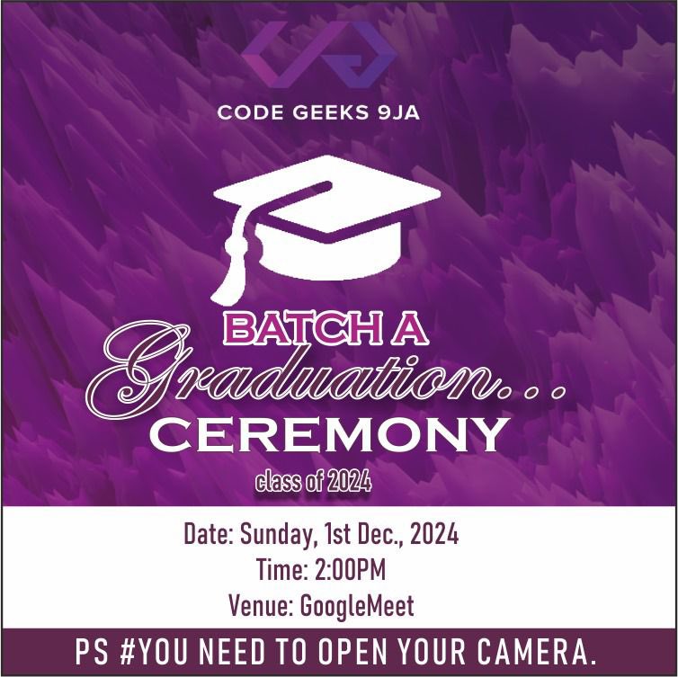 codegeeks9ja's tweet image. Some of our 2024 Batch A students are graduating today 🥳 🥂
Yeah… we know you didn’t see that coming
Congratulations to our graduating students as they make the next step; building production projects via internships with us to solidify their knowledge & experience.