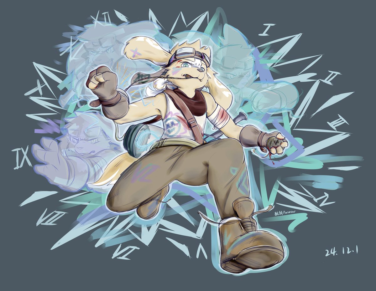 借艾克的设定摸个画面
摸鱼有感：磨一晚上的线稿还不如仨影子的五分钟随笔😭