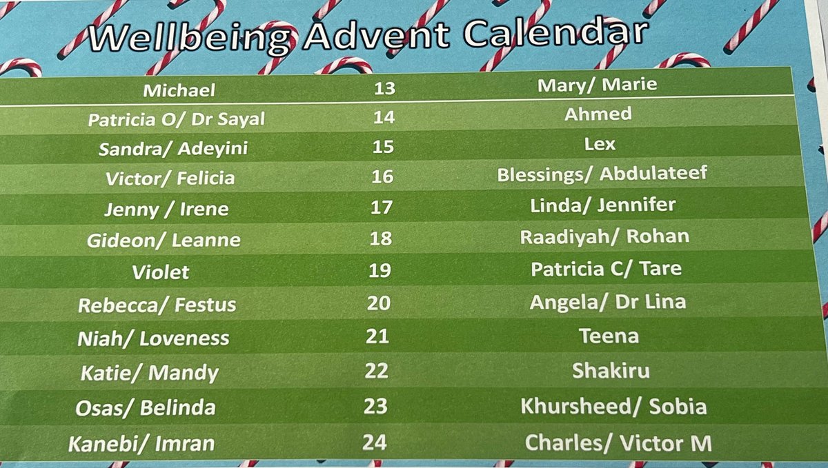 Megan Doherty (@megandoher3778) on Twitter photo It’s that time of the year again and a new staff well-being advent calendar to go with it for the team on Forest! ☃️🎅🏻🎄 <a href="/GMMH_NHS/">Greater Manchester Mental Health</a> <a href="/leannewills09/">Leanne Young</a> <a href="/Lovenes95323630/">Loveness</a> <a href="/JWMACK04/">JENNIFER MACK</a> It’s that time of the year again and a new staff well-being advent calendar to go with it for the team on Forest! ☃️🎅🏻🎄 <a href="/GMMH_NHS/">Greater Manchester Mental Health</a> <a href="/leannewills09/">Leanne Young</a> <a href="/Lovenes95323630/">Loveness</a> <a href="/JWMACK04/">JENNIFER MACK</a>
