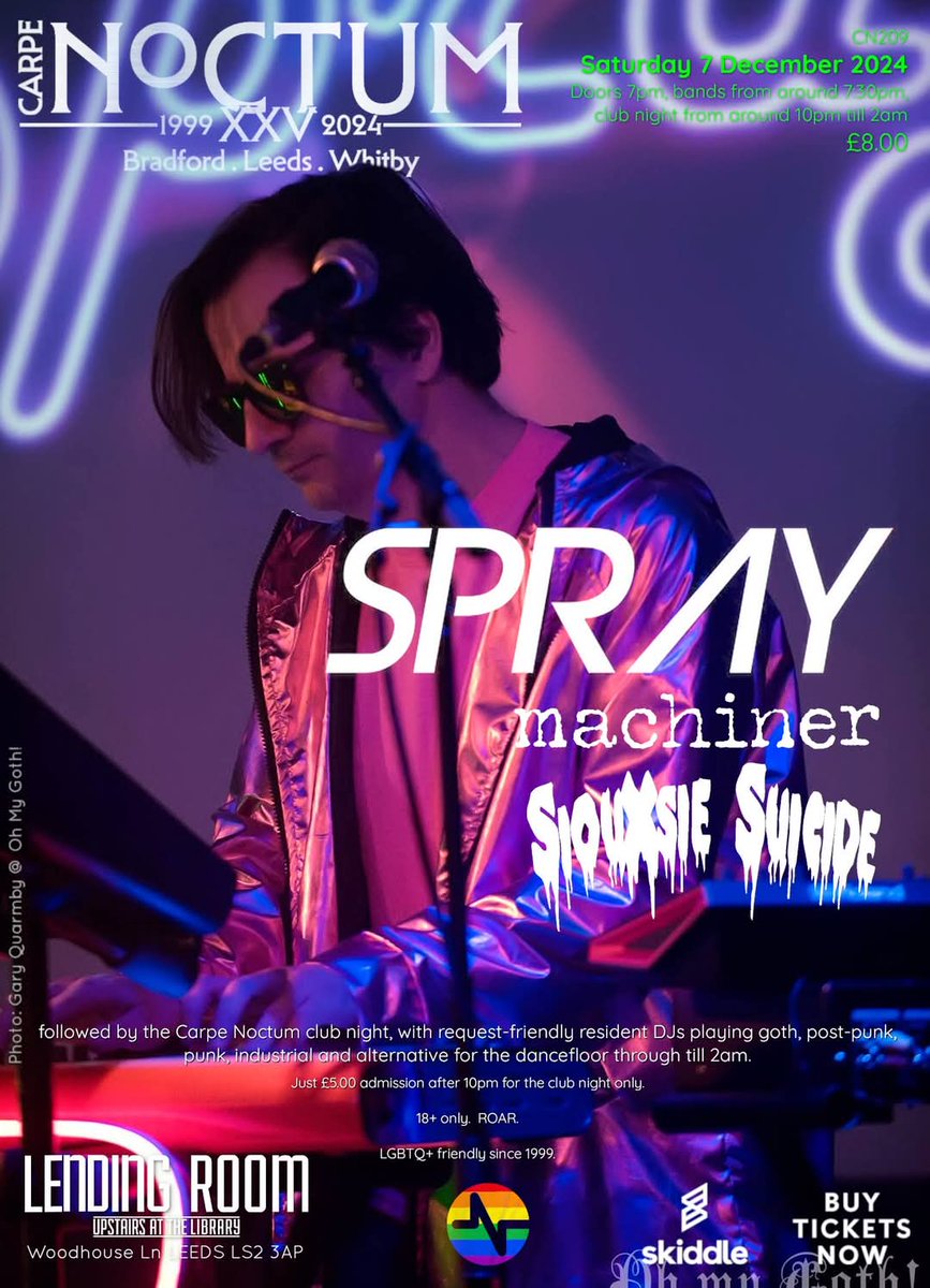 𝗦𝗣𝗥𝗔𝗬 (@spraypopmusic) on Twitter photo Next Saturday! 7th December! Spray Live In Leeds! With Machiner and Siouxsie Suicide!
This will a 100% solid gold pop blast. Be there! <a href="/gothupnorth/">gothupnorth</a>
facebook.com/share/1GTwsEwB… Next Saturday! 7th December! Spray Live In Leeds! With Machiner and Siouxsie Suicide!
This will a 100% solid gold pop blast. Be there! <a href="/gothupnorth/">gothupnorth</a>
facebook.com/share/1GTwsEwB…