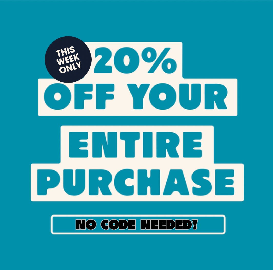 🖤 20% off EVERYTHING 🖤

So, you know you can still shop responsibly AND get a discount…

We’re applying an automatic 20% off to Everything on our website to help y’all out over the festive period.

• no minimum purchase • no code needed •

🌎 junkboxapparel.co.uk