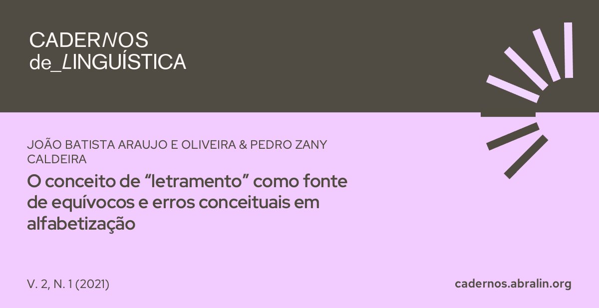 CadernosL's tweet image. Oliveira &amp;amp; Caldeira (2021) examine misconceptions in #literacy education in Brazil and beyond, critiquing &apos;Whole Language&apos; and socio-constructivist methods. They highlight the role of evidence-based strategies informed by #neuroscience. Read more: doi.org/10.25189/2675-… 📚🧠