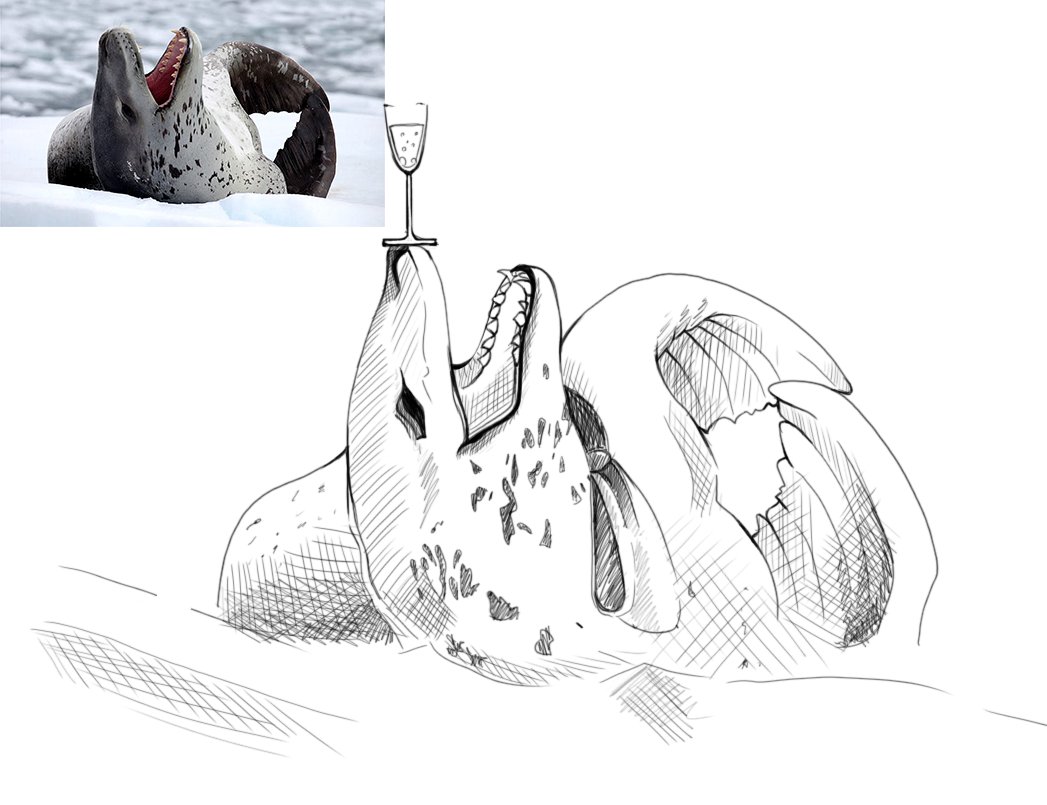Lemon_Bread01's tweet image. I was doing homework and got carried away #leopardseal #sealart #seal