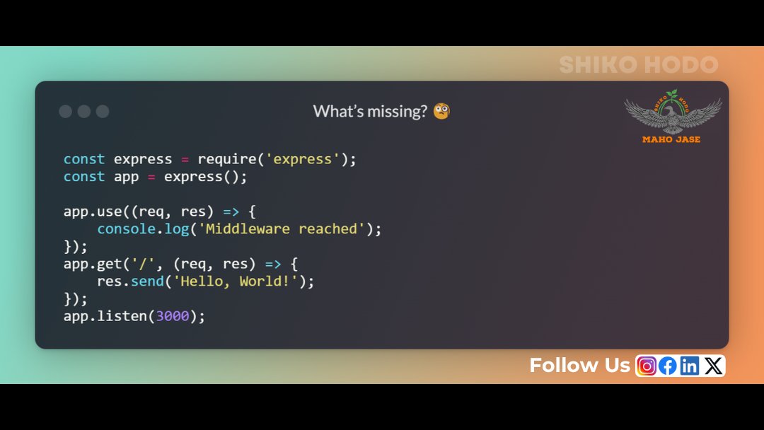 mahojase's tweet image. 🚦Why Is My Middleware Stuck?
.
.
.
#MiddlewareSolutions #SoftwareIntegration #MiddlewareDevelopment #ApplicationMiddleware #MiddlewareTech #CodingChallenge