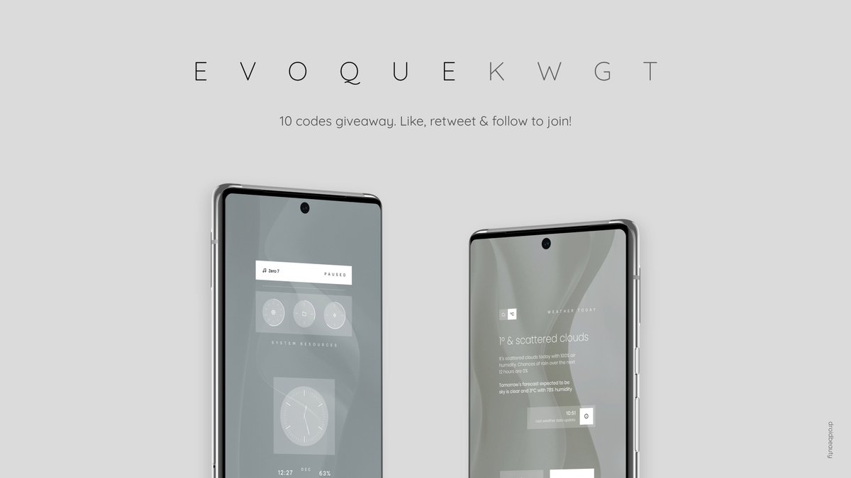 droidbeauty's tweet photo. End of the year celebration starts here with Evoque! 🎉

- 🤍+🔄 this tweet
- follow @droidbeauty 
- tag 2+ people in the 💬

→ https://t.co/HuvfqeBgWz

10 winners drawn randomly on Tue, Dec. 3rd. Best of luck! ✨

#kwgt #klwp #theme #setup #ui #widget #minimal #design #kustom https://t.co/dLleGowLMP