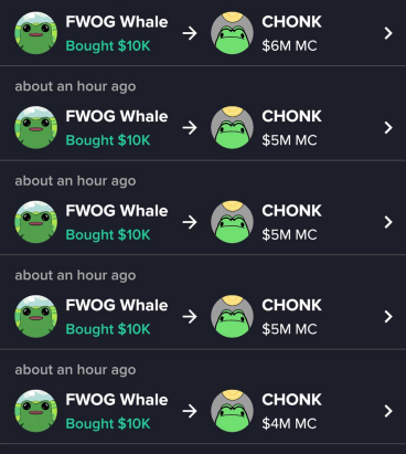 corgil's tweet photo. $FWOG whales loves $CHONK ! 🐸🐳 https://t.co/yOWEaSnNgr
