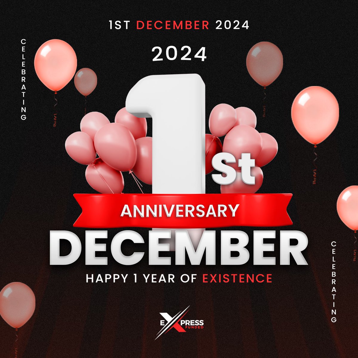 🎉 Happy 1st Anniversary, ExpressFunded! 🎉

Today, we celebrate 365 days of existence, resilience, and success.

This year has been a journey of growth, opportunities, and challenges. The MetaQuotes attack on prop firms earlier in the year tested our resolve, but we emerged