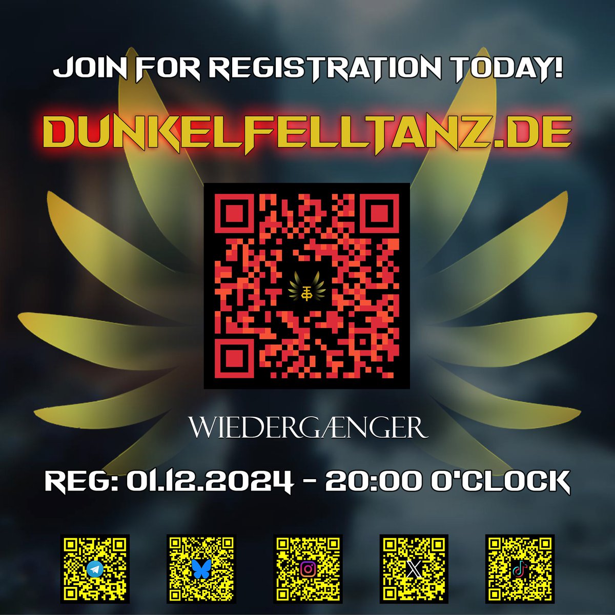 Dunkelfelltanz's tweet photo. The clock strikes – registration begins TODAY!

Are you ready to embrace the dark side and dive into an unforgettable night of music and mystery? Don’t miss your chance!

#dunkelfelltanz #dft #furry #furryfandom #dance #furdance #music #industrial #ebm #darkelectro #darkmusic https://t.co/ggogUYhP6M