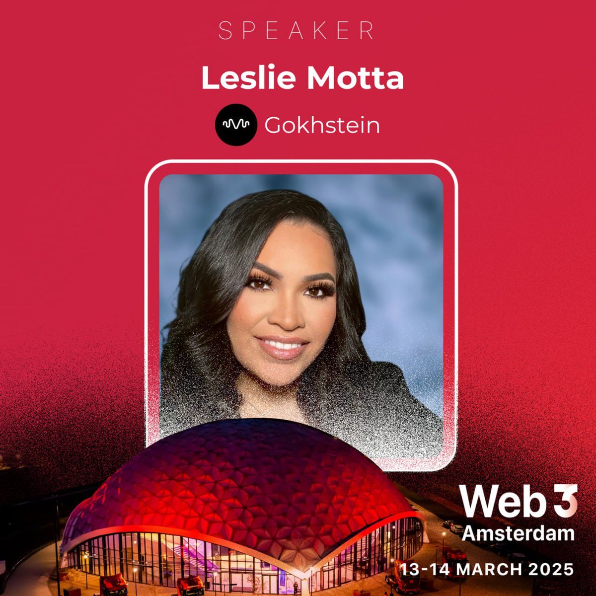 📢 We’re thrilled to announce that <a href="/LeslieM0tta/">Leslie Motta</a> from <a href="/gokhshtein/">Gokhshtein</a> will be joining us as a speaker at Web3 Amsterdam!

💡 Prepare to uncover groundbreaking insights and be inspired by one of Web3’s most brilliant innovators.