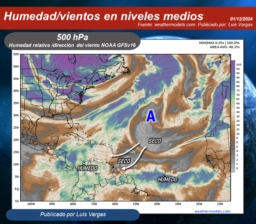 Meteovargas's tweet photo. #1Dic A pesar de la escasa a leve humedad sobre gran parte de Venezuela lo cual limita la formación generalizada de nubes de evolución (fig.1), tenemos dos perturbaciones en niveles bajos de la troposfera al norte del país que modulan los vientos hacia nuestras costas (fig.2), favoreciendo mantos nubosos productores de “lloviznas o lluvias ” en áreas de las regiones Nororiental, Insular, Capital, Central, en Yaracuy, este de Falcón y este de Lara. Más “dispersas” en sectores del norte de Guárico, norte de Cojedes, oeste de Barinas, norte y oeste de Portuguesa. Por actividad de la Zona de Convergencia Intertropical y el efectos de los vientos Alisios sobre la fachada atlántica, se prevén “precipitaciones variables” en Delta Amacuro, Guayana Esequiba, sur de Bolívar, Amazonas y sur de Apure. También se esperan eventos lluviosos en localidades de Zulia y los Andes por acción de la Vaguada Monzónica.
