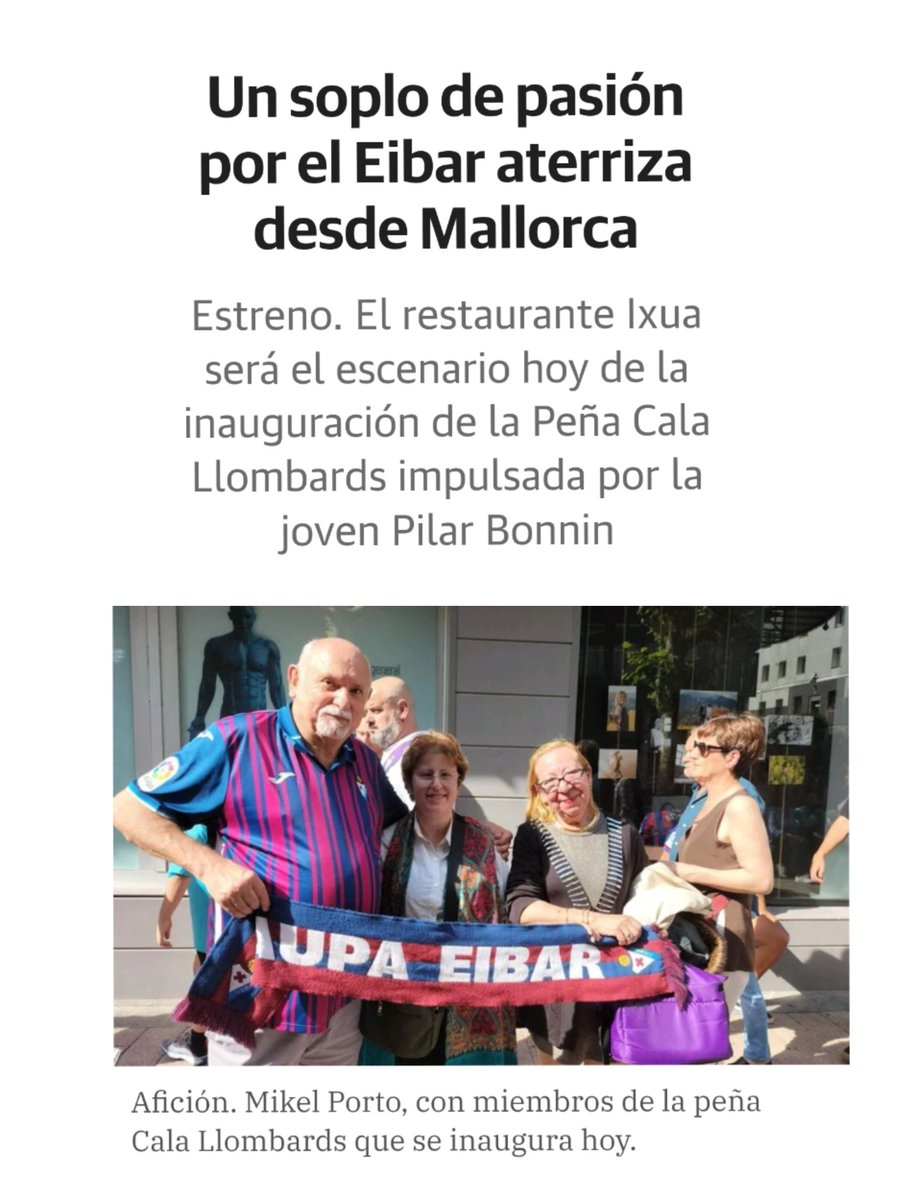 MikelPorto's tweet photo. Con la presidenta de la nueva Peña Armera "Cala Llombards",  Pilar Bonnin, con motivo de su inauguración en el Restaurante Ixua.
Gracias Pilar por tu invitación, y por tu pasión por la @SDEibar .
MILAESKER!!!
@Lostgen72405071 @PenyaArmeraIB @MLaguntaldea @FSdeibar @LetiziaGmez https://t.co/4qI6R1mdyD
