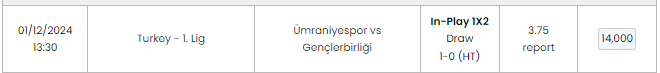 ROITIPSTER's tweet photo. @tipstaz @xgsoccermarkets @1xBet_Eng @bet365 @unibet @SportPesa @mozzartbetng @22bet_ghana #inplay #livebet - football Placed  
 Football Tip: X (1X2)  @ 3.75
  Umraniyespor - Genclerbirligi https://t.co/3AJOFurOIF