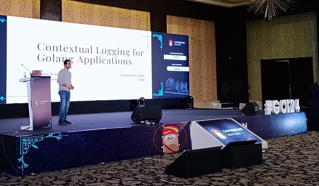 GopherConIndia's tweet image. Unlocking smarter debugging with Contextual Logging for Modern Go Applications! Tapan Avasthi guides us through logging strategies that bring precision to Go development.

#GCI24 #GopherConIndia2024