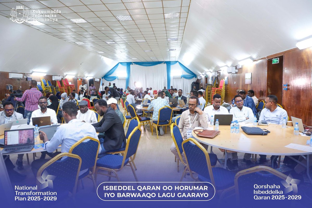 NTPSomalia's tweet photo. The National Economic Council joined the #NTP team today for a two-day workshop to align the plan with Vision 2060. @Abdirizak_Ibr Deputy Secretary to the @SomaliPM , emphasized prioritizing integration. The NTP is set to conclude on December 4, 2024. https://t.co/EH6sLEFTDC