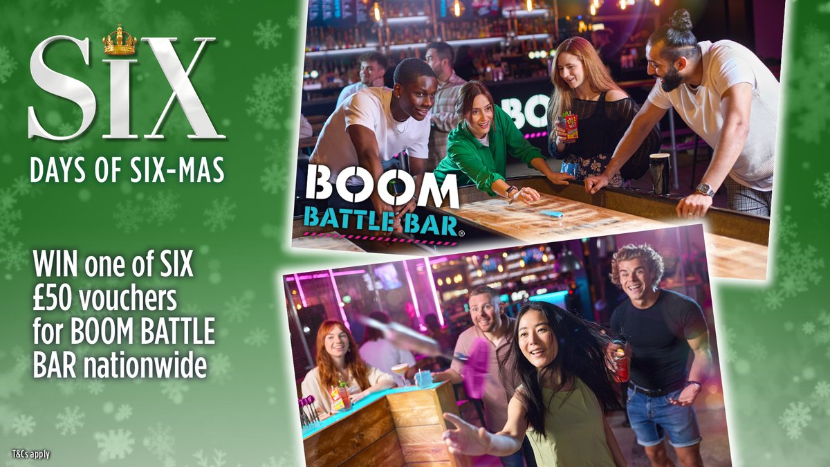 On the 2nd Day of SIX-mas my true Queen gave to me…one of SIX £50 vouchers for Boom Battle Bar nationwide! Queendom, it’s time to battle it out for the crown!
-
To enter tag your ultimate battle team in the comments below. Good luck!