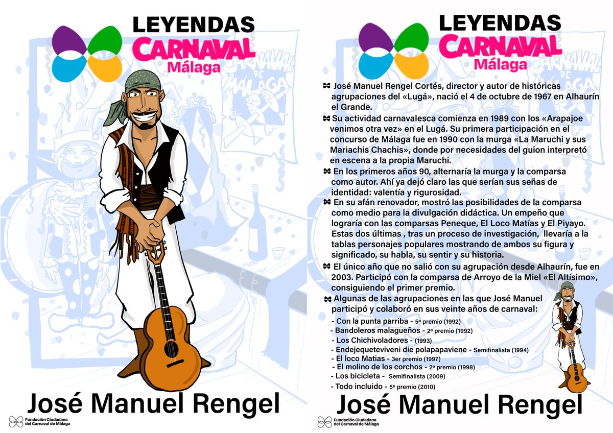 Carnaval de Málaga (@carnavalmlg) on Twitter photo 🎭Décimo cromo del particular álbum de Leyendas del #CarnavalMLG
🖼💫Hoy domingo añadimos la lámina de otra figura  de nuestra fiesta tal y como fue José Manuel Rengel 🎭Décimo cromo del particular álbum de Leyendas del #CarnavalMLG
🖼💫Hoy domingo añadimos la lámina de otra figura  de nuestra fiesta tal y como fue José Manuel Rengel