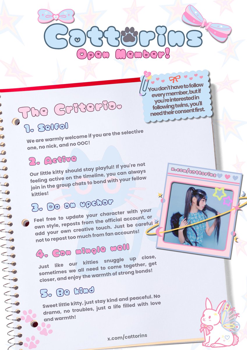 💌  ️️ ️️️️...   the catto just sent you a message! ⋆

We're on the prowl for another H͟a͟e͟r͟i͟n to join our purrfect squad. We’re also sniffing around for SQ/OA furriends who wanna build warm, whisker-twitching friendships. Give us a meow if you're interested! 

=͟͟͞͞♡