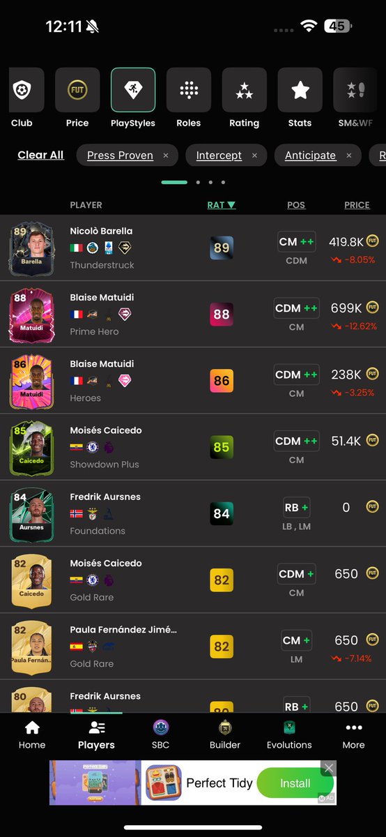 samanfa6089's tweet photo. @FUT_Accountant then with relentless so will never run out of stamina. how many midfielders have this playstyle set? let’s have a look….. https://t.co/LPA03l1AqY