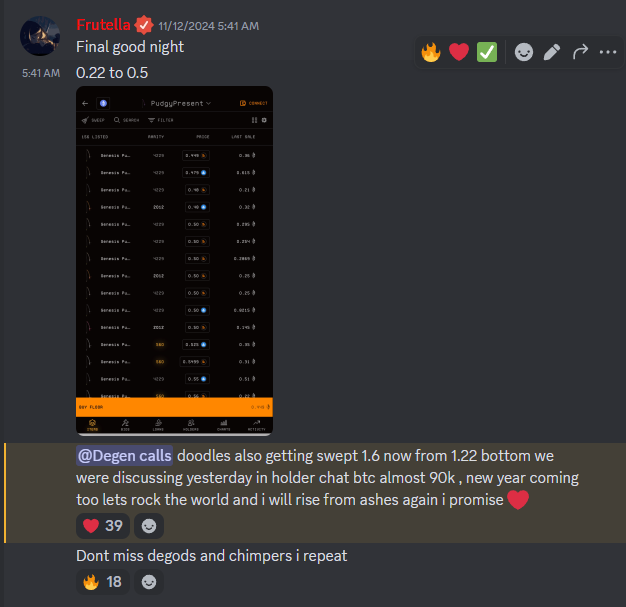 frutella786's tweet photo. 🚀 NFTs are back, and  @NFTFRIENDSALPHA  has been thriving! 💎 For 4 years, we've been delivering value to holders, crushing trends, and finding the BEST money making opportunities even during dumps/dead market. 💰

✅ Top-tier crypto calls
✅ Daily NFT market updates
✅ Shitcoins, bitcoin and airdrop calls.
✅ Perfect entry/exit strategies
✅ Active team + holder support
✅ Epic giveaways
✅ Best community more like family.

Recent wins?
@MiladyMaker333  2.8 eth to 6 eth
@RemilioBaby .75 to 1.5 eth
@LilPudgys .7 to 1.38 eth
@BoredApeYC mutantape 1.7 to 4 eth
@DeGodsNFT .55 to .98 eth
@pudgypenguins pudgy rods .22 to .55 eth
@OverworldPlay .3 to .5 eth
@SkyborneLegacy .33 to .58 eth
@Azuki Azuki Elementals .35 to .5
@doodles 1.3 to 2.5 eth
@sprotogremlins .5 to 2.8 eth

Countless swing trades and calls this isn’t your average group! 📈💰

all above calls  constant updates, multiple entry/exit strategies not just 1 time call, and unmatched precision. NFTFriends is built differently. find out yourself🔥

Join the movement, everyone eats here.
https://t.co/Ah5K1vv0Te