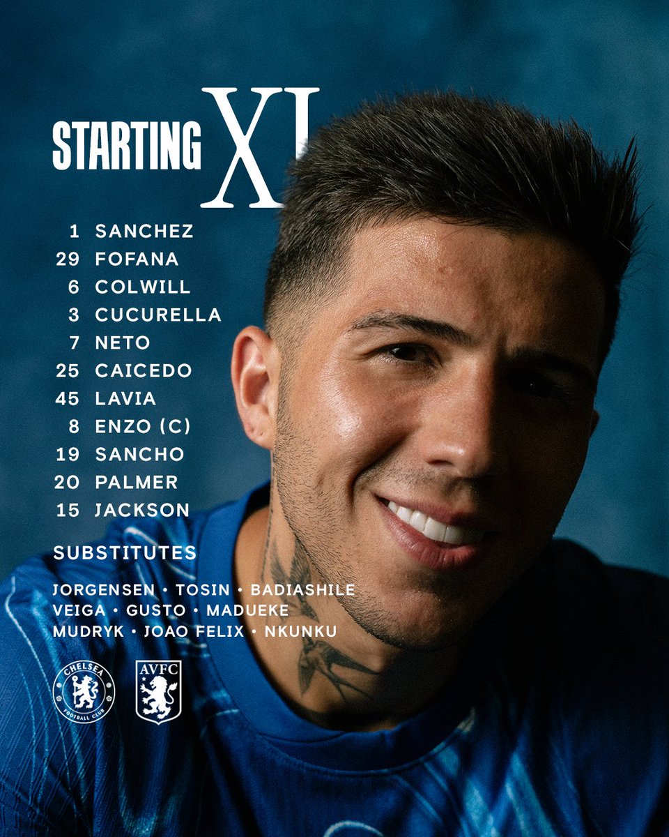 Chelsea's starting XI is in! 📋🔵

#CFC | #CHEAVL