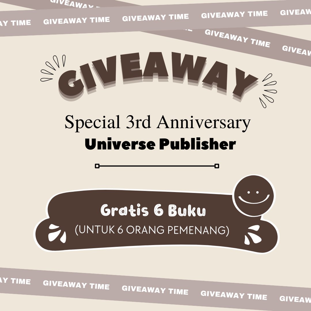universe_publis's tweet photo. ✨ GIVEAWAY ✨
(Total 6 Pemenang di X, IG, & TikTok)

• Give away khusus followers UP
• LIKE & RT Postingan ini
• Follow sosmed UP : IG ( https://t.co/UAAAtXx5rJ… ) & TikTok ( https://t.co/BGNuUDxYwP… )
• ⁠Sebutkan 1 judul buku (boleh yang sudah terbit maupun yang belum terbit)

Giveaway ditutup tanggal 3 Desember pukul 19.00 WIB. Ongkir ditanggung pemenang. Good luck! 😉