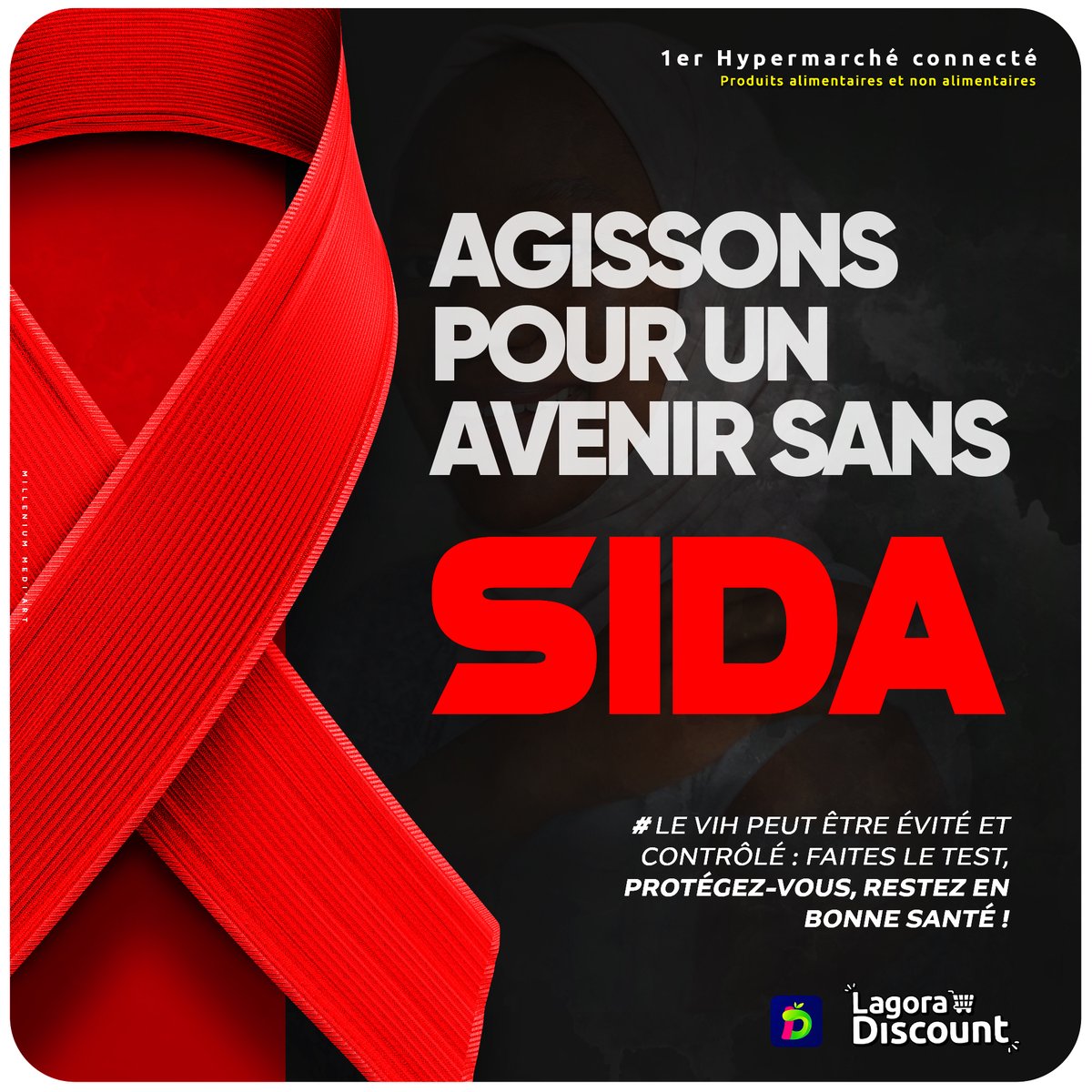 lagora_discount's tweet photo. Ensemble, luttons pour un avenir sans SIDA ! 🎗

Le VIH peut être évité et contrôlé :
🔴 Faites le test.
🔴 Protégez-vous.
🔴 Restez en bonne santé.

#JournéeMondialeDuSida #PréventionVIH #SantéPourTous #AgirEnsemble #LagoraDiscount https://t.co/EqSvnaH7PL