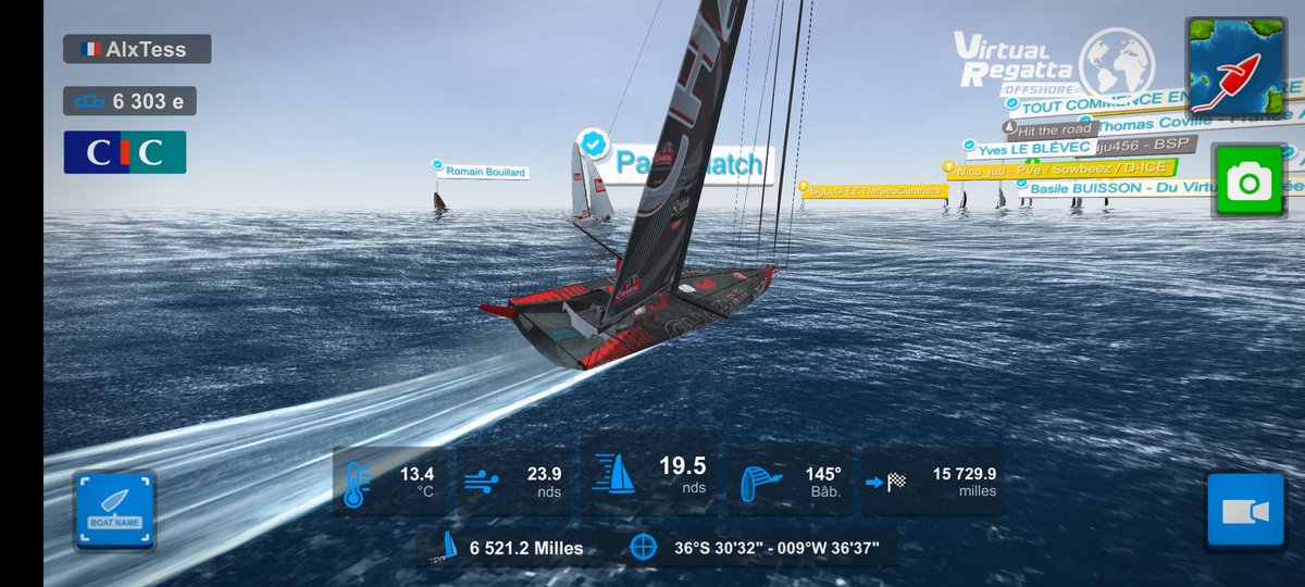 alxtess's tweet photo. 3ème semaine de course !!! On tient bon, les choix restent assez bon, rdv avec l'océan Indien dans 4 jours 🙏 6 303ème sur 710K de participants. #VendeeGlobe #VirtualRegatta #CharalSaillingTeam #VivonsFort #OnlyBeyou https://t.co/WkHfYFkrIu