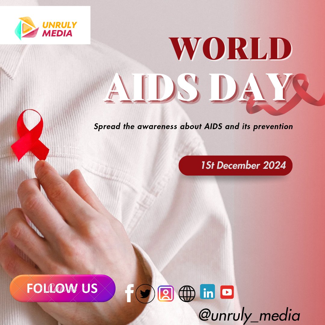 unrulyandy1's tweet photo. "On World AIDS Day, let us remember that we are stronger together. By raising awareness, showing compassion, and supporting those affected, we can create a world free of stigma and full of hope." https://t.co/rSXKEIKoFV