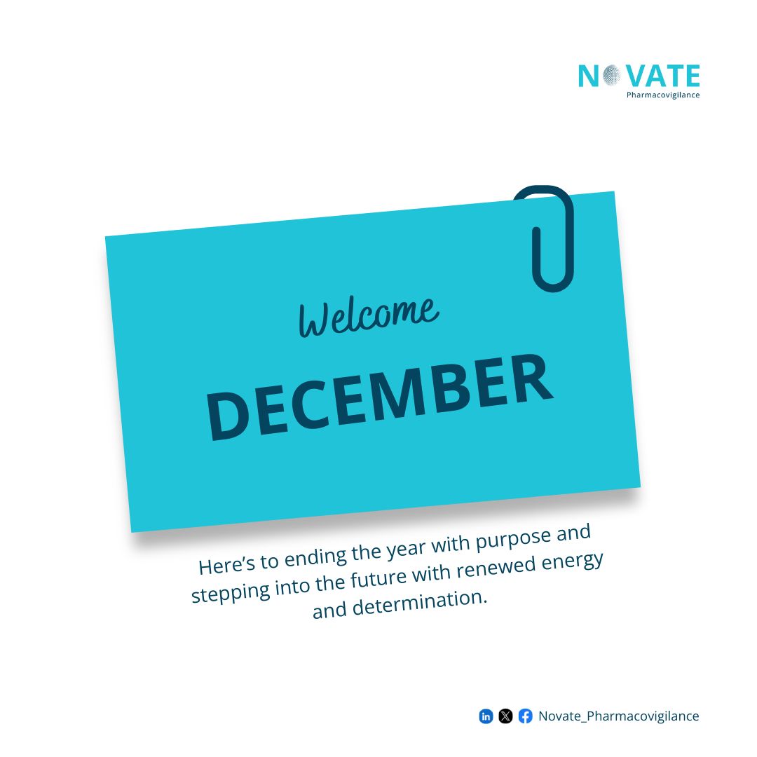 Novate_PV's tweet image. Welcome, December! 

The final month of the year is here—a time to reflect on progress, celebrate achievements, and set our sights on new opportunities. It’s a season to finish strong, foster connections, and prepare for a brighter year ahead.

#December #NovatePharmacovigilance