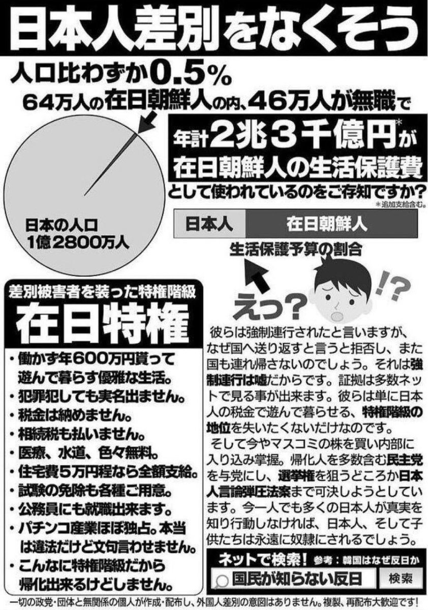 nihonpatriot's tweet photo. 私たち日本人は外国人を養うために税金を納めているのではない。

リレーお願いします。 https://t.co/cFxqybRsLg