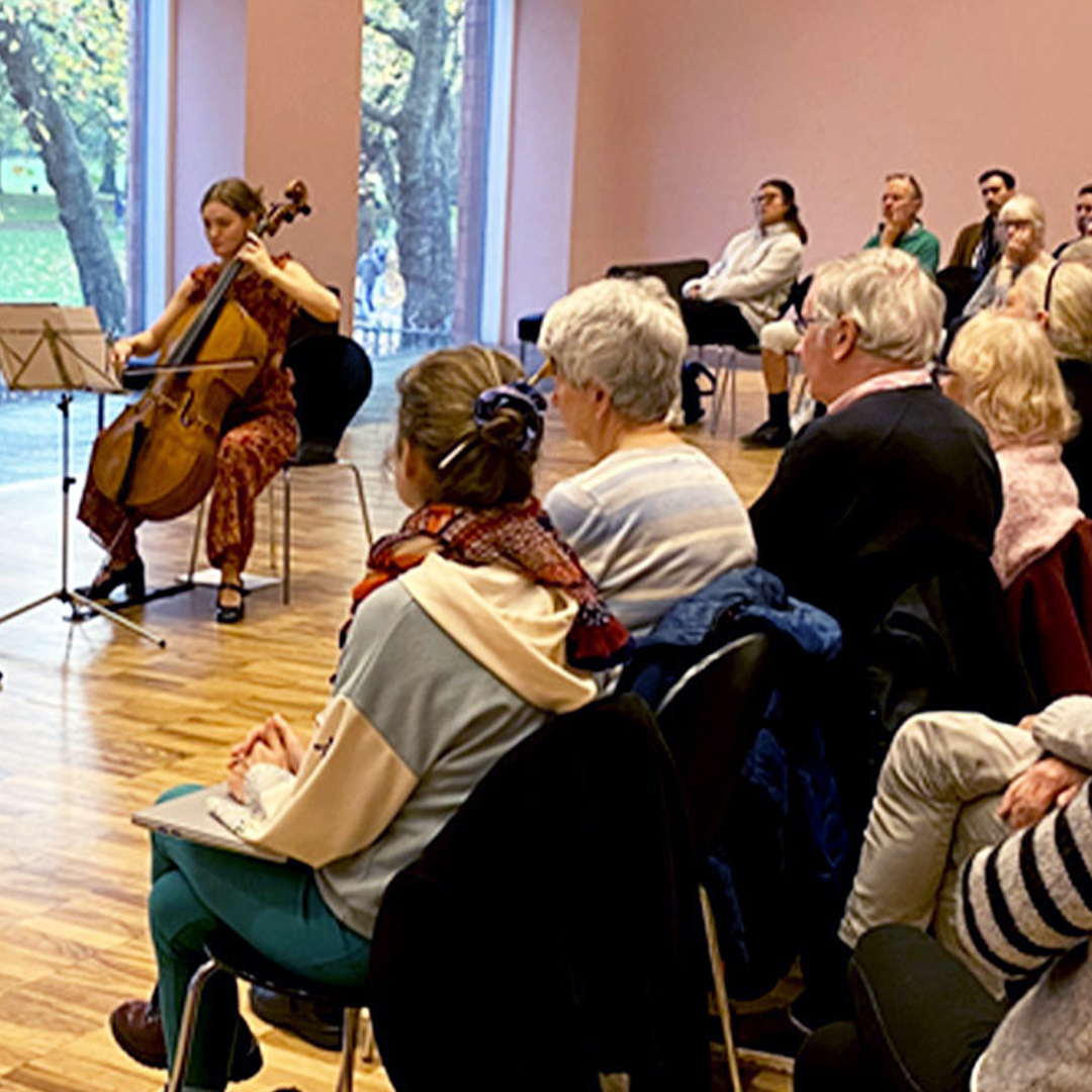 🎶 Friends of the Whitworth – Sunday Concerts

Enjoy free live music next Sunday by talented RNCM students in our South Gallery, overlooking Whitworth Park. 

From classical to contemporary, there’s something for everyone!

🗓 Next concert: Sunday 8 December

⏰ 3pm | Drop in