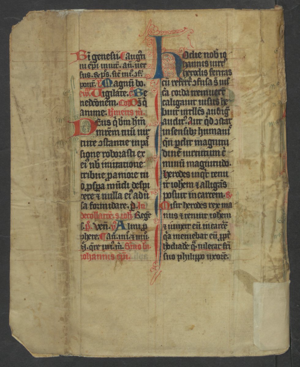 Pages from a (Cistercian?) breviary for the last week of August, re-used in a book cover (Zentral- &amp; Hochschulbibliothek Luzern, G3.2.v.12) #fragmentology
e-rara.ch/zhb/content/ti…