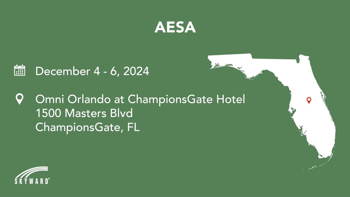 December is here, and our team is gearing up for an exciting travel schedule! ✈️

First stop: Florida for the 2024 <a href="/AESAnetwork/">AESA</a> Annual Conference. <a href="/ChrisC_Skyward/">Chris Casey</a>, <a href="/TimC_Skyward/">Tim Casey</a>, and <a href="/dave_ilkka/">Dave Ilkka</a> are looking forward to connecting with innovative #K12 professionals this week!