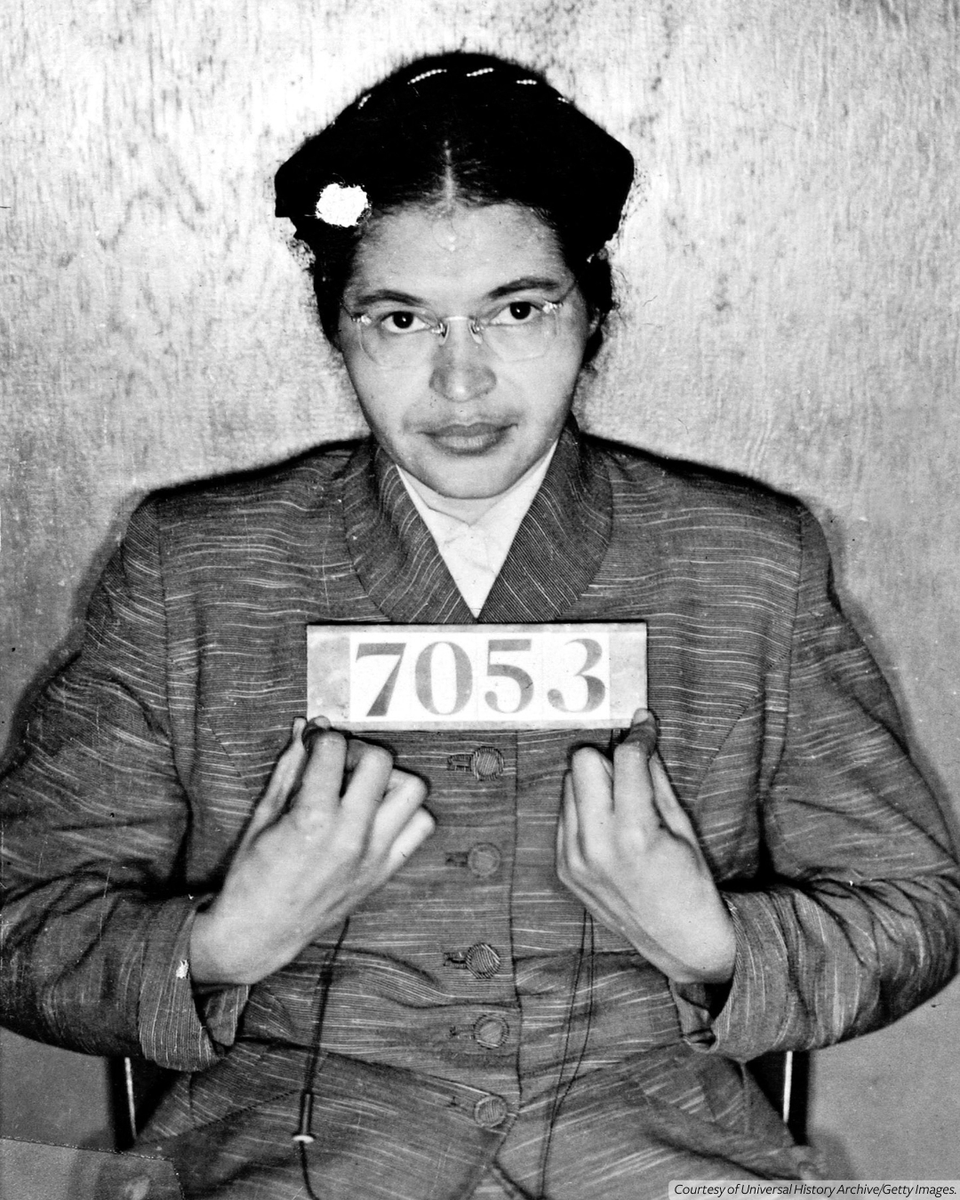 #OnThisDay in 1955, Rosa Parks was arrested. When Parks refused to give up her bus seat, she started a chain reaction in Montgomery, Alabama, that fueled the Civil Rights Movement. Her arrest sparked a bus boycott that lasted 381 days. #APeoplesJourney #ANationsStory
