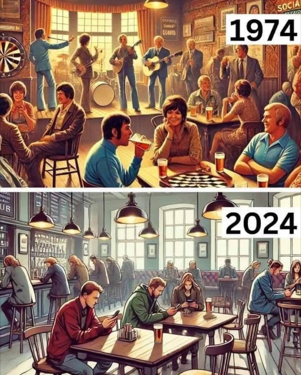 modernhistory's tweet image. The point reached in 50 years: loneliness in a crowd.