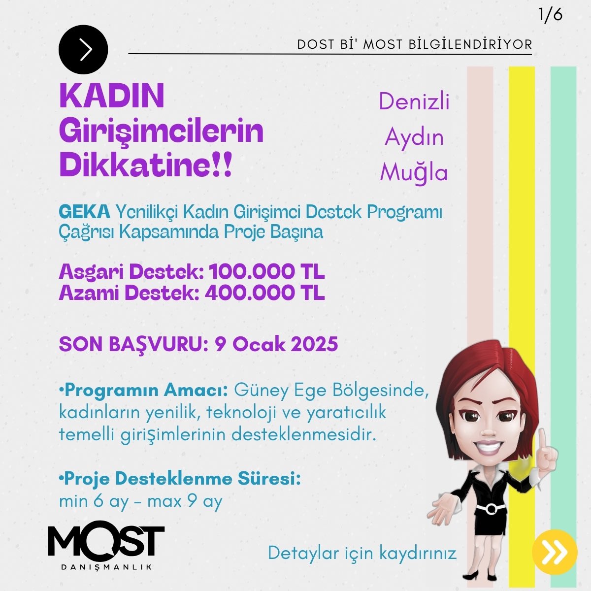 most_con's tweet photo. ❗️DOST Bİ’MOST BİLGİLENDİRİYOR ❗️

🔎 KADIN GİRİŞİMCİLERİN DİKKATİNE
SON BAŞVURU: 9 OCAK 2025

🔎 DETAYLAR: https://t.co/JkDTO5nbpT

___
#kosgeb #inovasyon #ihracat #hibe #teşvik #devletdestekleri #kosgebdanışmanlığı #proje #danışmanlık #mostdanışmanlık #kurumsalgelişim #eğitim https://t.co/9x3tlGC0pk