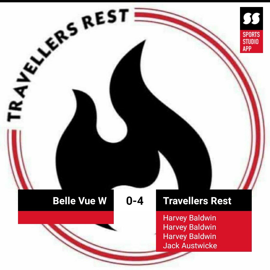 Travellers Rest FC (@thetravsrestfc) on Twitter photo Nice to get a win over <a href="/Bellevuewand/">Belle Vue Wanderers</a> after our defeat against them a few weeks back.
Another hat trick from <a href="/HarveyBaldwinn/">harvey baldwin</a> his 3rd of the season, 17th goal and total
Young <a href="/alfie_austwicke/">Alfie Austwicke</a> getting the 4th always been better than his older brother 🔥
Up the travs 🔝 Nice to get a win over <a href="/Bellevuewand/">Belle Vue Wanderers</a> after our defeat against them a few weeks back.
Another hat trick from <a href="/HarveyBaldwinn/">harvey baldwin</a> his 3rd of the season, 17th goal and total
Young <a href="/alfie_austwicke/">Alfie Austwicke</a> getting the 4th always been better than his older brother 🔥
Up the travs 🔝