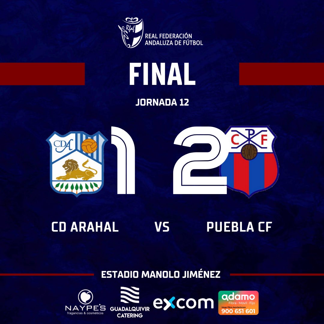 PueblaCF's tweet photo. ⏰ ¡FINAAAAAAAAL! ¡Final del partido con victoria del Puebla! ¡Enorme, equipo!
⚪️🔵 #CDArahal 1-2 #PueblaCF 🔴🔵
#ElEquipoDeTuVida https://t.co/hPguyU9yTR