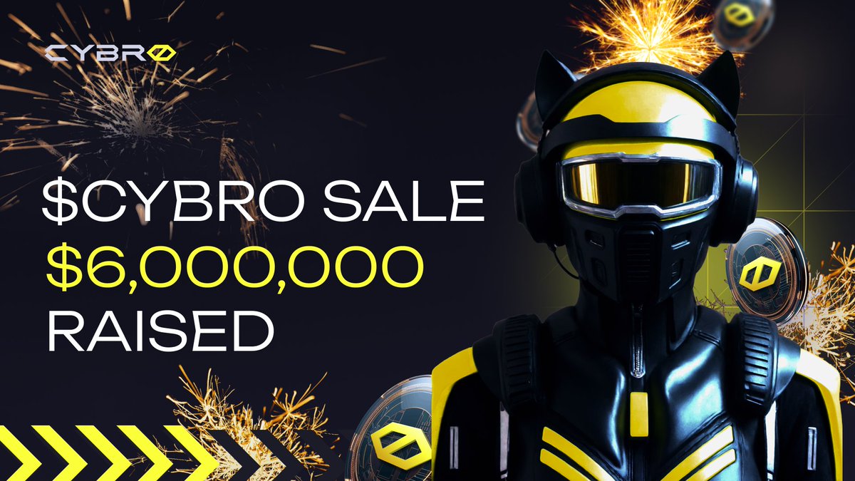 Cybro_io's tweet photo. More than $6,000,000 raised in the $CYBRO Presale! 🎉

We’re excited to share that we’ve reached $6 million in our presale, bringing us closer to the hard cap of $7 million! 🚀

This is your final chance to join — once we hit $7M, the presale will officially close.

The next step will be the CYBRO listing on exchanges. 🔝

👉 Buy $CYBRO now: https://t.co/85Ovyk1hH6